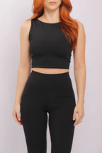 Cropped Canoa Ina Yoga Preto
