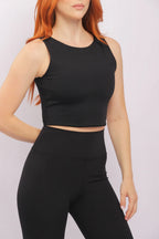 Cropped Canoa Ina Yoga Preto
