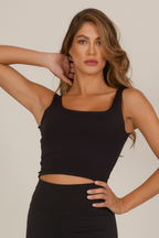 Cropped Square Preto Força - inayoga