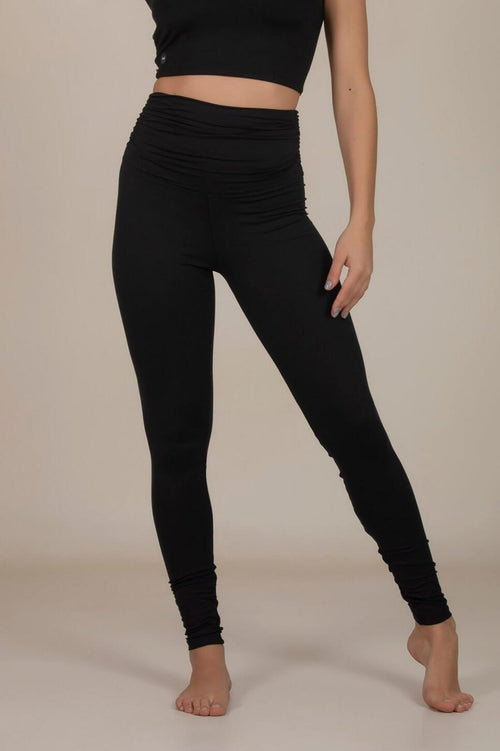 Legging Cós Drapeado Preto Força