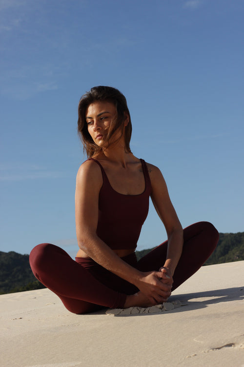 Cropped Square Vinho Magnetismo  | Top Feminino para Yoga, Pilates e Dia a Dia (Cópia)