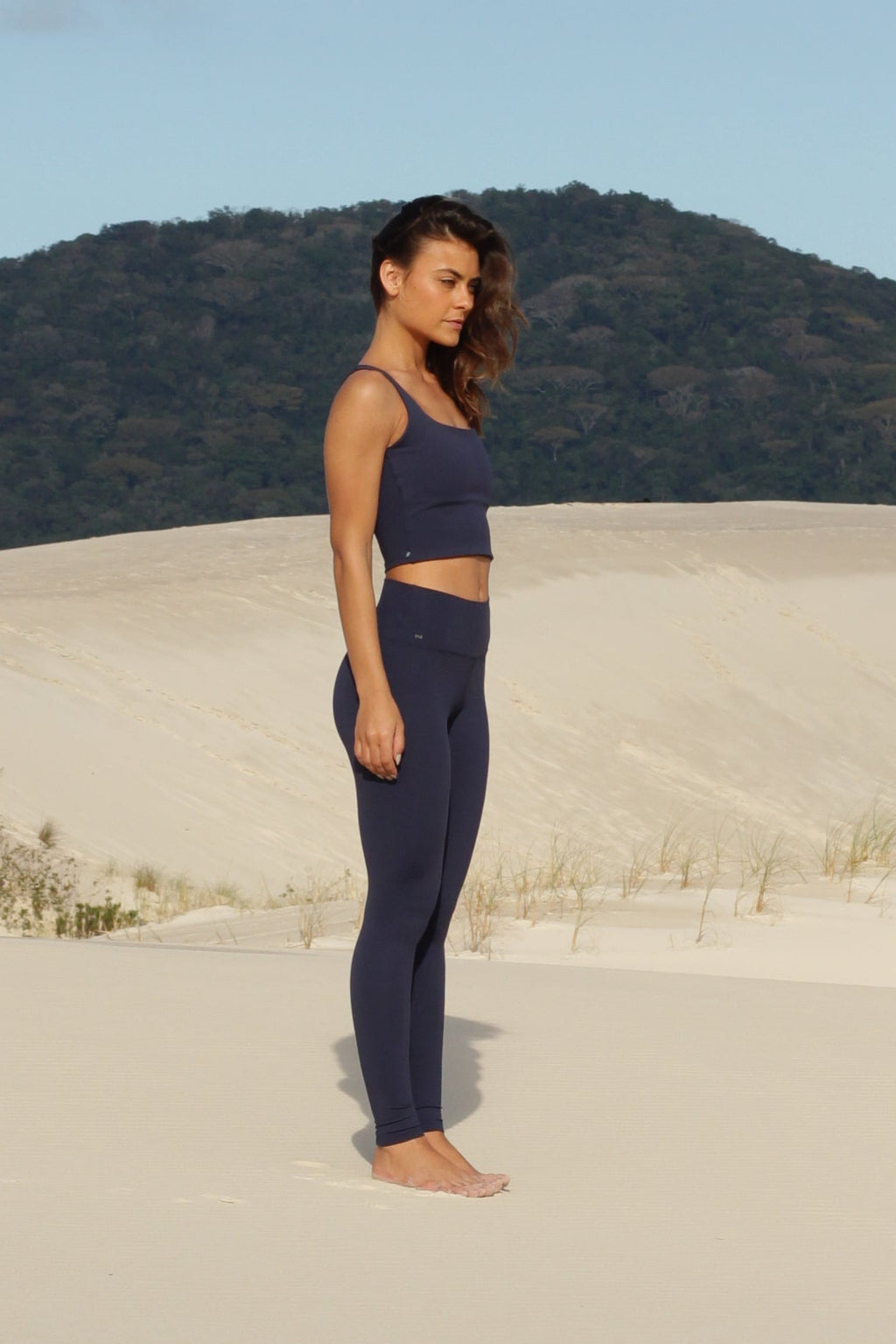 Legging Marinho para Yoga | Cintura Alta Atóxica e Biodegradável — Iná Yoga