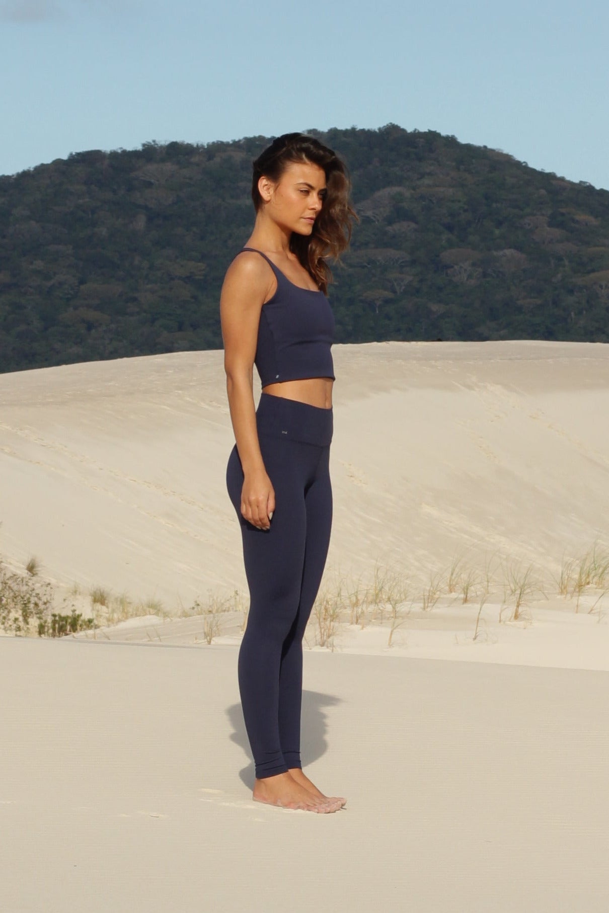 Legging Marinho para Yoga | Cintura Alta Atóxica e Biodegradável — Iná Yoga